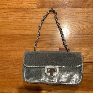 Silver sequins with chain strap